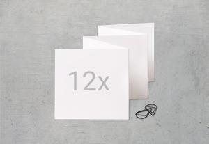 Zigzag fotokaartje Vierkant Zwarte Paperclip - Set van 12