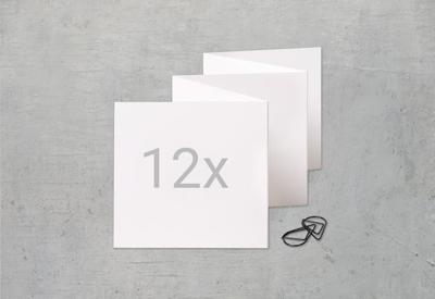 Zigzag fotokaartje Vierkant Zwarte Paperclip - Set van 12
