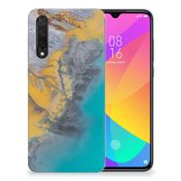 Xiaomi Mi 9 Lite | TPU | Siliconen hoesje | Marble Blue Gold