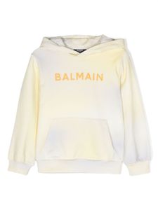 Balmain Kids hoodie à logo imprimé - Jaune