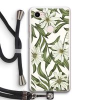 Wit bloemenpatroon: Pixel 3 Transparant Hoesje met koord