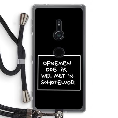 Schotelvod: Sony Xperia XZ2 Transparant Hoesje met koord