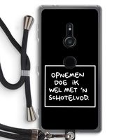 Schotelvod: Sony Xperia XZ2 Transparant Hoesje met koord
