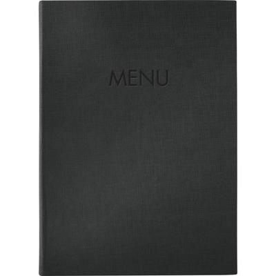 Sigel SM202 Menumap DIN A4 1 stuk(s) Incl. 2 dubbele transparante hoezen voor 8 paginas, Rubberen binding Zwart