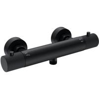 Wiesbaden Ribbd Thermostatische Douchemengkraan Mat Zwart - 15 cm