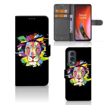 OnePlus Nord 2 5G Leuk Hoesje Lion Color OnePlus Nord 2 5G Leuk Hoesje Lion Color