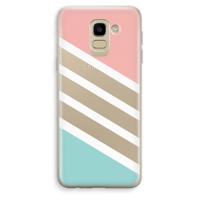 Strepen pastel: Samsung Galaxy J6 (2018) Transparant Hoesje