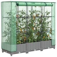 VidaXL Plantenbak verhoogd met kashoes 120x40x123 cm rattanlook