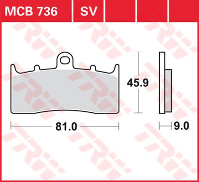 TRW Remblokken, en remschoenen voor de moto, MCB736SV Sinter street