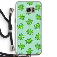 Groene blaadjes: Samsung Galaxy S7 Edge Transparant Hoesje met koord
