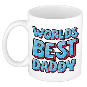Cadeau koffie/thee mok voor papa - beste papa - blauw - 300 ml - vaderdag