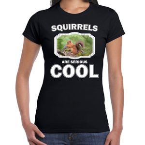 Dieren eekhoorntje t-shirt zwart dames - squirrels are cool shirt 2XL  -