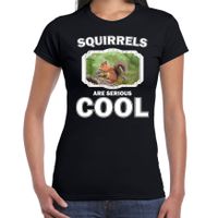Dieren eekhoorntje t-shirt zwart dames - squirrels are cool shirt 2XL  - - thumbnail