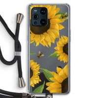Sunflower and bees: Oppo Find X3 Transparant Hoesje met koord