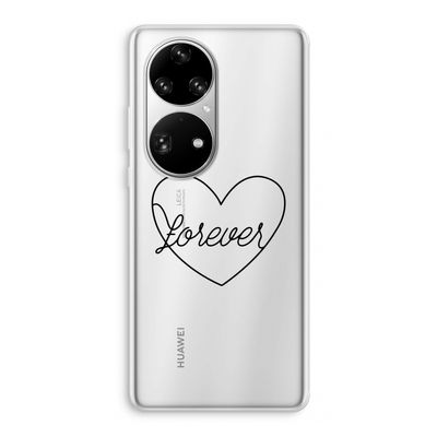 Forever heart black: Huawei P50 Pro Transparant Hoesje