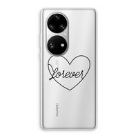 Forever heart black: Huawei P50 Pro Transparant Hoesje