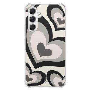 Samsung Galaxy A54 shockproof hoesje - Hart swirl zwart