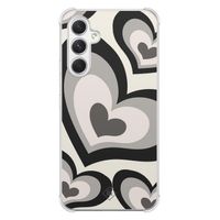 Samsung Galaxy A54 shockproof hoesje - Hart swirl zwart