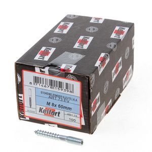 Stokeind verzinkt 69 gram M8 x 60mm