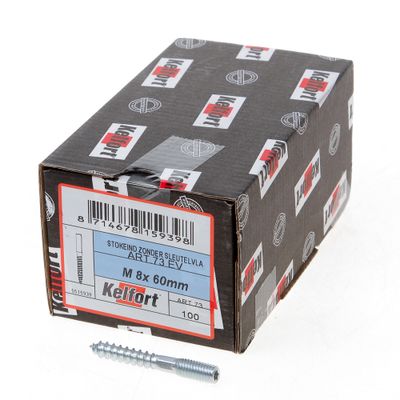 Stokeind verzinkt 69 gram M8 x 60mm Stokeind verzinkt 69 gram M8 x 60mm