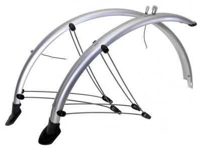 M-Wave spatbord set 60mm kunststof 28 inch zilver