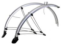 M-Wave spatbord set 60mm kunststof 28 inch zilver
