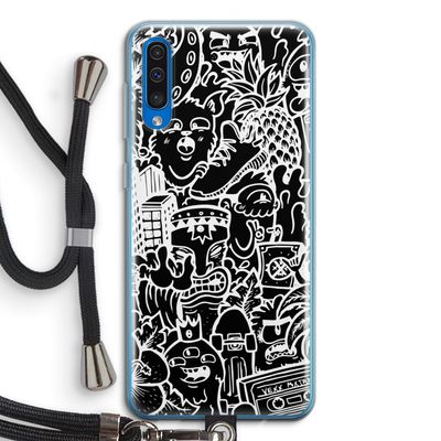 Vexx Black Mixtape: Samsung Galaxy A50 Transparant Hoesje met koord