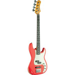 EKO VPJ280V Relic Fiesta Red elektrische basgitaar