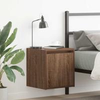 Nachtkastjes 2 st wandgemonteerd 38x34x40 cm bruin eikenkleur