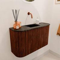 Toiletmeubel Mondiaz Joya Dlux | 73.2 cm | Meubelkleur Ruby | Faye wastafel Lava Wasbak Midden | Zonder kraangat(en)