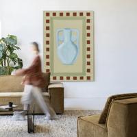 Urban Cotton Wandkleed 'Eclectic Series 1' 145 x 190cm in Frame - black