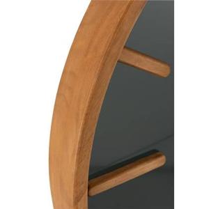 J-Line klok Rond - hout|glas - bruin|zwart - medium - Ø 60 cm