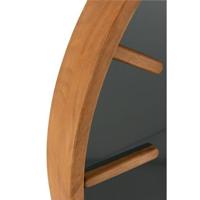 J-Line klok Rond - hout|glas - bruin|zwart - medium - Ø 60 cm - thumbnail