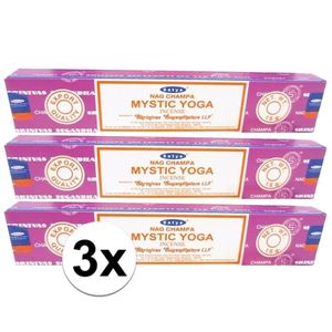 3x Nag Champa wierook Mystic Yoga 15 gram