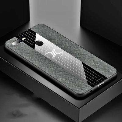 Voor OPPO A7X/F9 XINLI stiksels doek Textue schokbestendig TPU beschermhoes (grijs)
