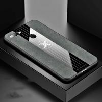 Voor OPPO A7X/F9 XINLI stiksels doek Textue schokbestendig TPU beschermhoes (grijs)