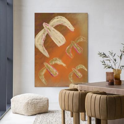 Urban Cotton Wandkleed 'Bird Rise' 145 x 190cm in Frame - black