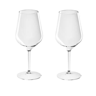 Santex Wijnglas - 2x - onbreekbaar kunststof - 47 cl - 470 ml - witte en rode wijn glazen