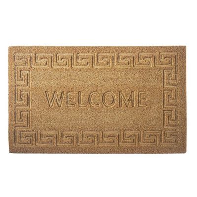 Deurmat/droogloopmat kokosvezel welcome Grieks motief 75 x 45 cm