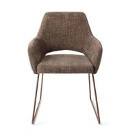 Jesper Home Yanai eetkamerstoel Checked Chestnut slide rose