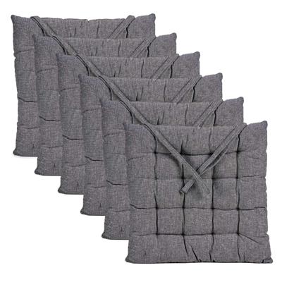 Giftdecor Stoelkussen Decorama - 6x - binnen/buiten - donkergrijs - 40 x 5cm - polyester