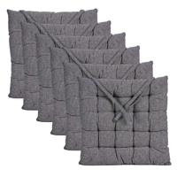 Giftdecor Stoelkussen Decorama - 6x - binnen/buiten - donkergrijs - 40 x 5cm - polyester Giftdecor Stoelkussen Decorama - 6x - binnen/buiten - donkergrijs - 40 x 5cm - polyester