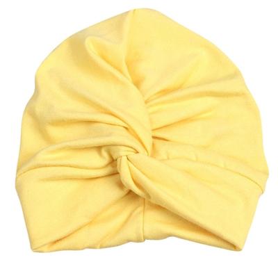 Baby mutsje katoen zachte tulband knoop zomer Boho Kids meisjes pasgeboren GLB (geel)