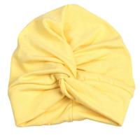 Baby mutsje katoen zachte tulband knoop zomer Boho Kids meisjes pasgeboren GLB (geel)