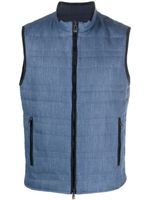 Corneliani gilet zippé à design réversible - Bleu - thumbnail