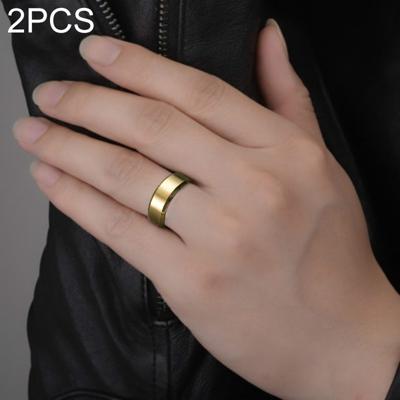 2 stks ring mannen Titanium zwart ring maat: 10 (goud)