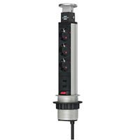 Brennenstuhl 1396200013 Tower Power Stekkerdoos | 3 Sockets | Inbouw | Zwart | met schakelaar - thumbnail