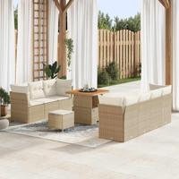 Tuinbankenset 10 pcs Beige poly rattan