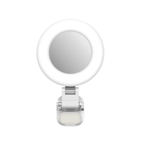 Telesin Mini Selfie Ringlamp met klem voor smartphone - wit