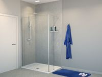 Balmani Modular inloopdouche met vaste zijwand 150 x 200 cm helder glas glanzend chroom profiel - thumbnail